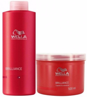 

Wella Professionals Professionals brilliance shampoo 1000ml and mask 500ml for fine to normal,colored hair(Set of 2)