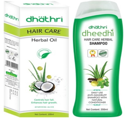 

Dhathri Hair Care Herbal oil 100 ml and Deedhi shampoo 200 ml - total 300 ml(Set of 2)