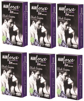 

Manforce Black Grapes Condom(Set of 6, 60S)