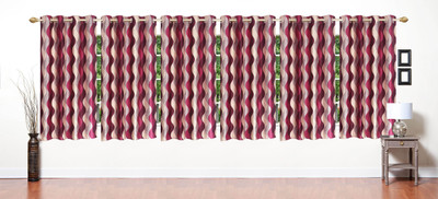 

Stella Creations 154 cm (5 ft) Polyester Window Curtain (Pack Of 6)(Printed, Pink)