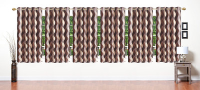 

Stella Creations 154 cm (5 ft) Polyester Window Curtain (Pack Of 6)(Printed, Brown)