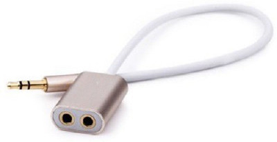 

ReTrack Metal 3.5mm Jack Audio Sharing Cable Support Earphone + Microphone Function 2 in 1 Copper Cable Headphone Splitter(Rose Gold)
