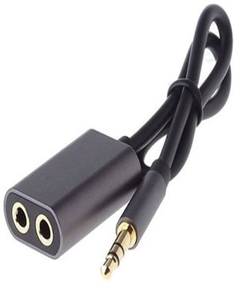

ReTrack Metal 3.5mm Jack Audio Sharing Cable Support Earphone + Microphone Function 2 in 1 Copper Cable Headphone Splitter(Black)