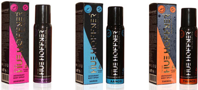 

HUE HOFFNER AAKARSH, AAMOD & THANOS No Gas Deodorant Spray - For Men & Women(360 ml, Pack of 3)