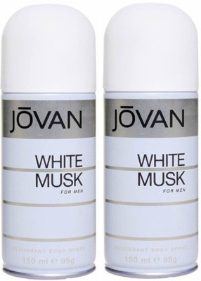 Jovan Two White Musk Combo Set Deodorant Spray  -  For Men(300 ml, Pack of 2)