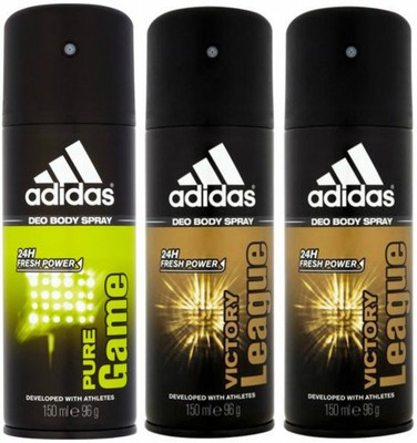 

ADIDAS One Pure Game and Two Victory League Combo Set Body Spray - For Men(450 ml, Pack of 3)