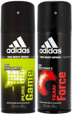 

ADIDAS One Pure Game and One Team Force Combo Set Body Spray - For Men(300 ml, Pack of 2)