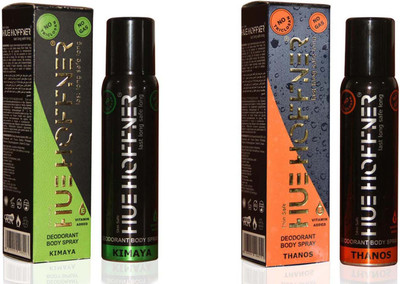 

HUE HOFFNER KIMAYA & THANOS No Gas Deodorant Spray - For Men & Women(240 ml, Pack of 2)