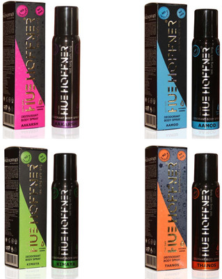 

HUE HOFFNER KIMAYA, THANOS, AAMOD & AAKARSH No Gas Deodorant Spray - For Men & Women(480 ml, Pack of 4)