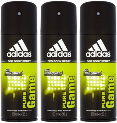 

ADIDAS Three Pure Game Combo Set Body Spray - For Men(450 ml, Pack of 3)