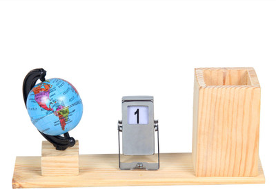 

fab handicraft 1 Compartments Wooden, Steel Desk Organizer, Pen Stand, Office Accessories(Brown)
