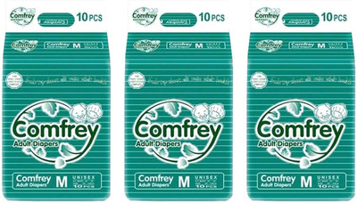 

Comfrey FOR WAIST SIZE 30"-45" INCHES Adult Diapers - M(30 Pieces)