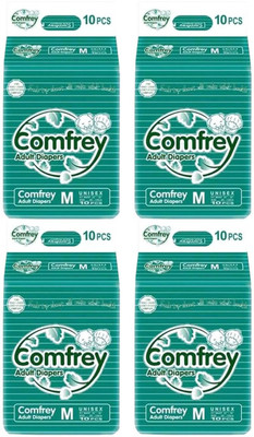 

Comfrey FOR WAIST SIZE 30"-45" INCHES Adult Diapers - M(40 Pieces)