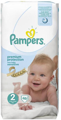 

Pampers Premium Protection New Baby Sensitive Diapers (Size 2) - Mini-46Pc - New Born(46 Pieces)