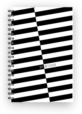 

Inkalabh A5 Notebook(Black & White Bars, Multicolor)