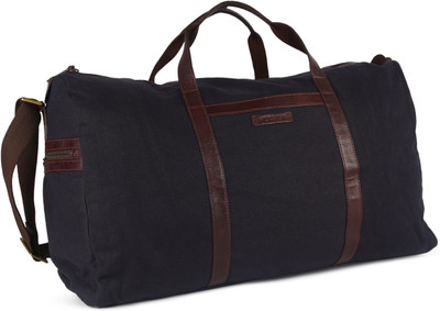 

Hidesign BORJIGIN 03-CANVAS E.I GOAT-NAVY BLUE BROWN Travel Duffel Bag(Blue)