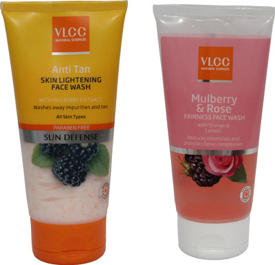 

VLCC COMBO KIT OF ANTI TAN & MULBERRY & ROSE FACE WASH (150ml*2) Face Wash(300 g)