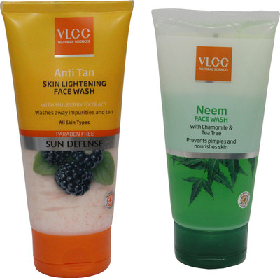 

VLCC COMBO KIT OF ANTI TAN & NEEM FACE WASH (150ml*2) Face Wash(300 g)