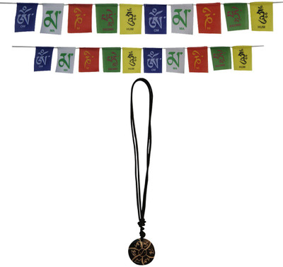 

DivyaMantra Flags Combo and Pendant Triangle Car Window Flag Flag(Cotton)