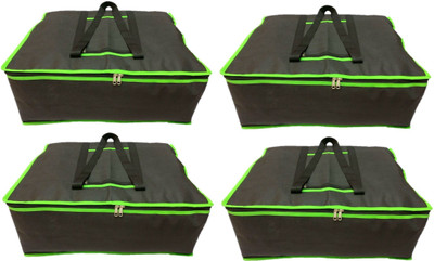 Addyz Plain Pack of 4 Quilt blankets bed-sheets cover Multipurpose Large Travel Bag(Black)