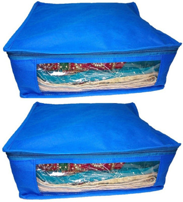 

Addyz Plain 2 Large Non Woven Saree Cover Up to 5 - 6 Each Cover(Blue)