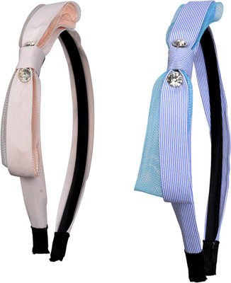 Sagunya Stylish Bow Hair Band(Blue, Orange)