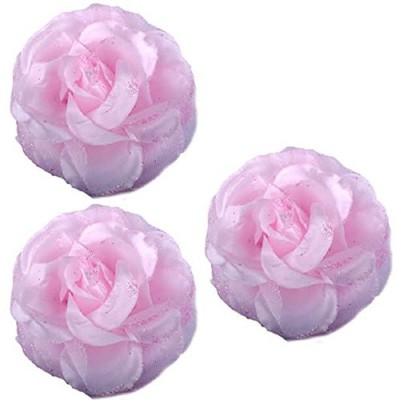 

Confidence New Rose Fabric Flower With Pin Brooch Hair Clips, Baby Pink (Set of 3 Pcs) Hair Clip, Hair Pin(Pink)