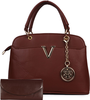 

johan&keith Hand-held Bag(Brown, Maroon)