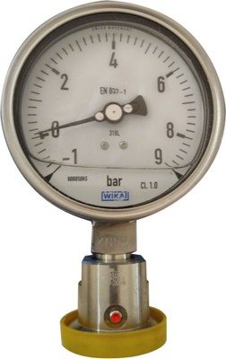 

Wika 233.50.100+990.22 Range -1 to +9 bar Pressure Gauge Hydrometer