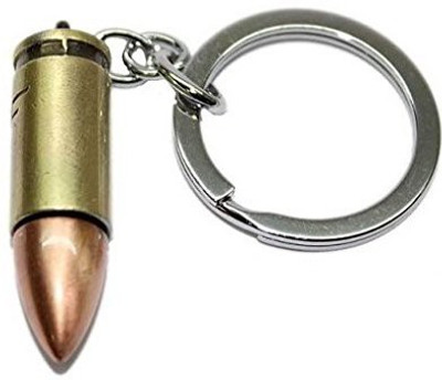 

Chandrika Pearls Metal Thick Pistol Bullet Shape Brown Keyring/Keychain Key Chain