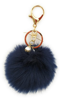 

Gemmas Fashion Navy Blue Pom Pom & Pearl Pendant Key Chain