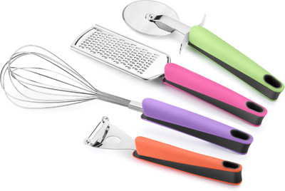 

FnS KGAST04P1 Kitchen Gadgets:Peeler,Grater,pizza cutter,Whisk Multicolor Kitchen Tool Set(Multicolor)