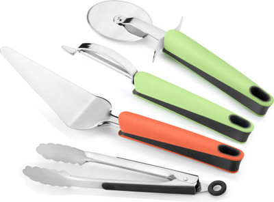 

FnS KGAST04P2 Kitchen Gadgets:Peeler I Shape,Tong,Cake Server,Pizza Cutter Multicolor Kitchen Tool Set(Multicolor)