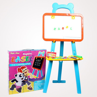 

Gtoons children 3 In 1 Educational Magnetic White Chalk Board Learning Easel For Kids(Multicolor)