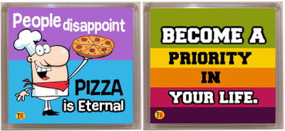 Thoughtroad PPL BCOME PRIORITY Fridge Magnet Pack of 2 Multicolor