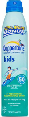 

Coppertone Kids Sunscreen Continuous Spray 50SPF - 222ml (7.5oz)(222 ml)