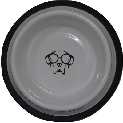 

Foodie Puppies Nossy Dog Small(450 ml) Round Steel Pet Bowl(450 ml White)