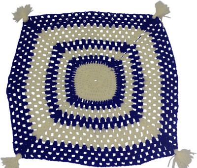 Haryana Craft Blue And White Square Design Kiroshiya knitted Thaal Posh/Thali Cover For Festive Needs And Pooja Wool Pooja & Thali Set(1 Pieces, Blue) available at flipkart for Rs.176
