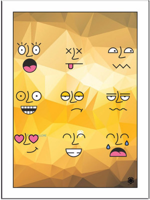 

Emoticons Paper Print(11.69 inch X 8.27 inch, Framed)
