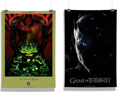 

Game Of Thrones -Long May She & Night King Winter Is Here wall Decore Poster Paper Print(18 inch X 12 inch, Rolled)