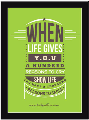 

When Life Gives You Green Paper Print(11.69 inch X 8.27 inch, Framed)