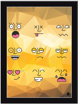 

Emoticons Paper Print(11.69 inch X 8.27 inch, Framed)