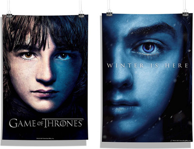 

Game Of Thrones- Arya Winter Is Here & Bran Double wall Decore Poster Paper Print(18 inch X 12 inch, Rolled)