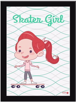 

Skater Girl Paper Print(11.69 inch X 8.27 inch, Framed)
