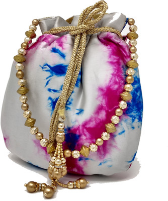 

Sm shopper Handmade Grey Silk Potli Bag Potli(Grey)
