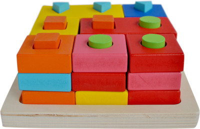 

Trinkets & More Premium Wooden Shape Sorter Puzzle | Geometric Set of Columns Chunky Wood Puzzles | Sorting Stacking Educational Toys Kids 18 months +(28 Pieces)