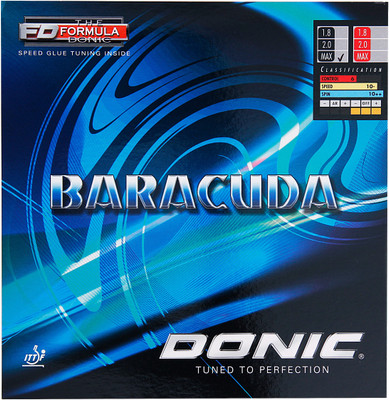 Donic Barracuda 11.3 mm Table Tennis Rubber(Black)