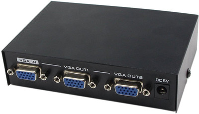 

Technotech 2-Ports VGA Splitter (200MHz) for 2 PC to share 1 system High Video Vga Splitter Media Streaming Device(Black)