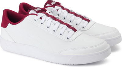 

Puma Court Breaker L Sneakers For Men(White, Maroon, Puma white-tibetan red
