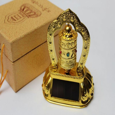 

ak club Rotating Buddhist Solar Decorative Showpiece - 4 cm(Plastic, Gold)